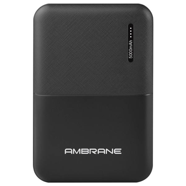 Ambrane Capsule 5K 5000 mAh Li-Polymer Power Bank with 12 Watt / 2.4A Fast Charging Dual USB Port and Micro USB for Charging Powerbank(Black)