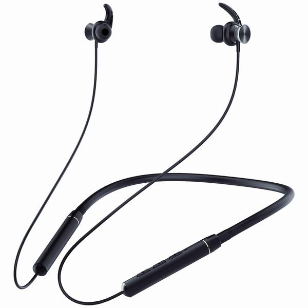 Ambrane Melody 11 Wireless Bluetooth Earphones with Deep Bass, Long Battery Life, Magnetic Clasps and Ear Hooks for Comfort Your Ears (Black)