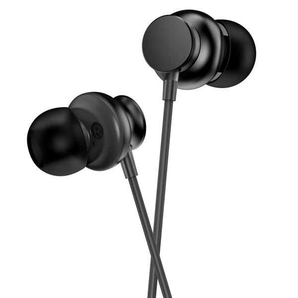 Ambrane Stringz 38 Wired Earphones with Metal Connector, In-Line Mic and Single Button Operations (Black)
