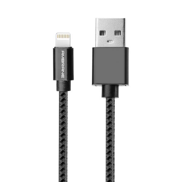Ambrane ABCL-15 Plus 3A Lightning Braided Cable (Grey/Black)
