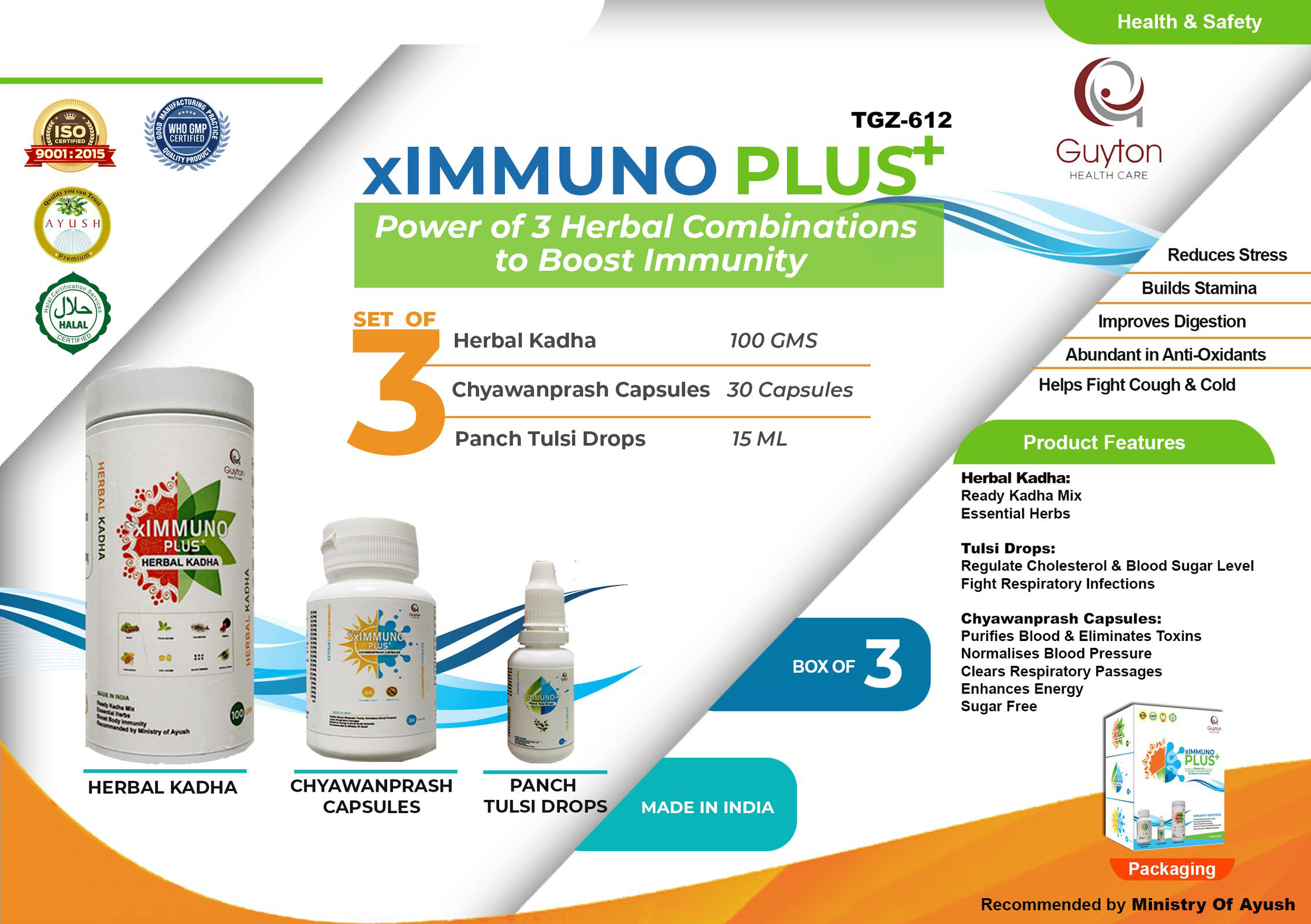 TGZ-612 - xIMMUNO Plus - Power of 3 Herbal Combinations to Boost Immunity