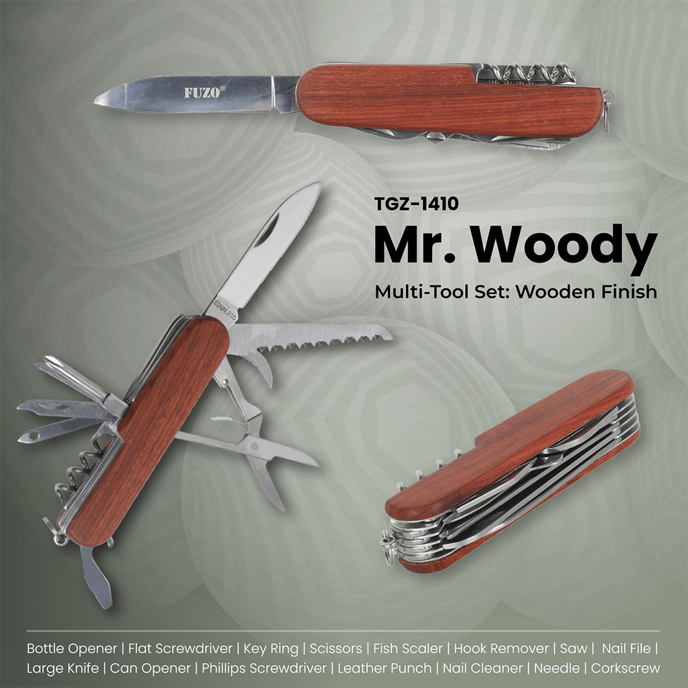 TGZ-1410 - Mr. Woody - Multi Tool Set Wood Finish