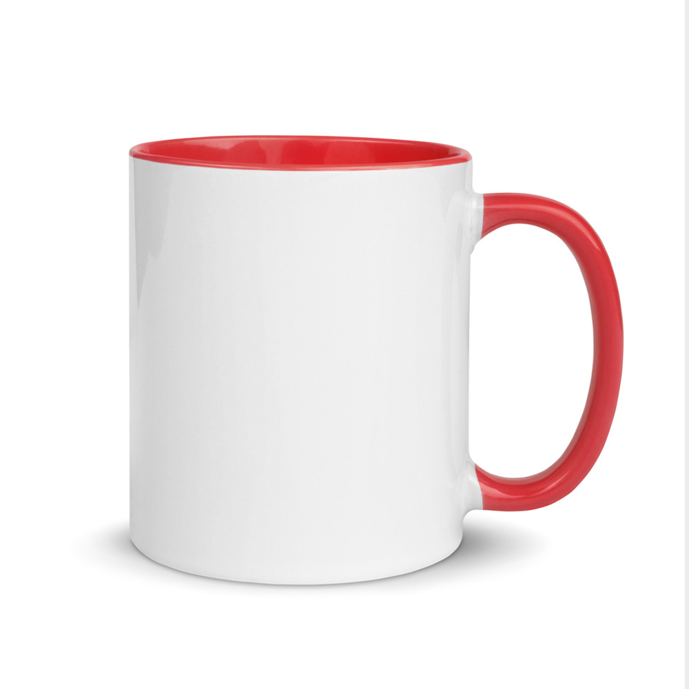 Inner Colour Red With Handle Red Photo Mug - 325 ML