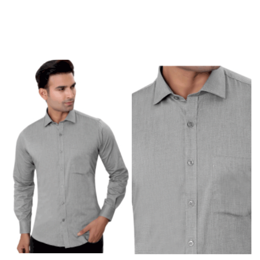 Monte Carlo 100% filafill Cotton Shirt Sky  Grey Colour