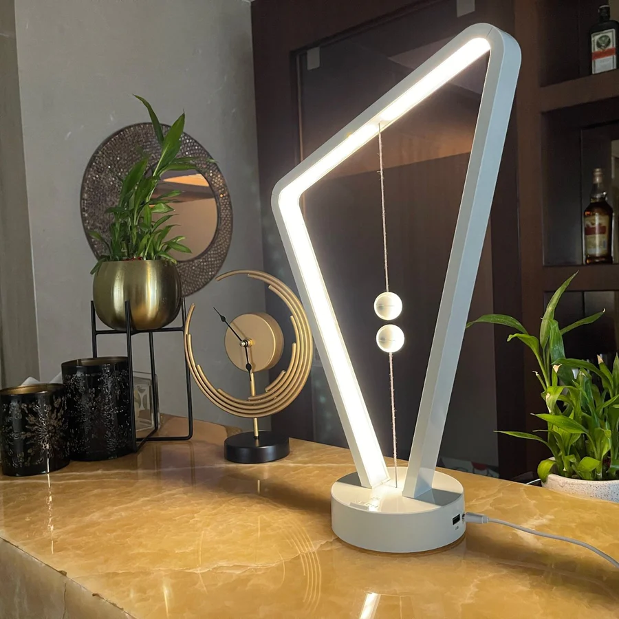 XECH- Asymmetrix - MAGNETIC LAMP (  Rose gold,  Ceramic White)