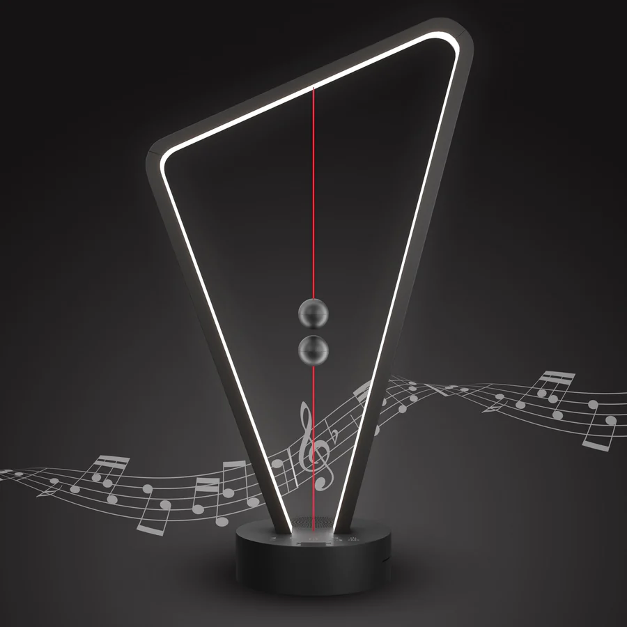 XECH  - Asymmetrix -Anti-Gravity Magnetic Lamp  with Bluetooth Speaker ( Black)