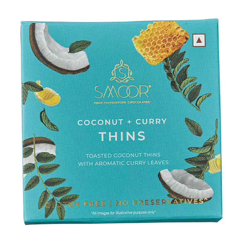 SMOOR CHOCOLATES -  COCONUT CURRY THINS - GLUTEN FREE