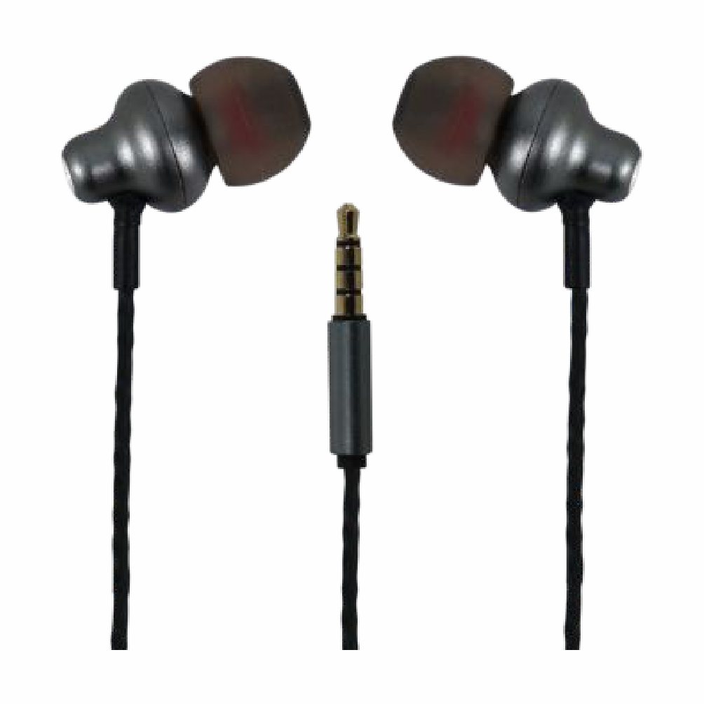 SWISS MILITARY-TPE WIRED EARPHONE WITH INLINE MIC GREY