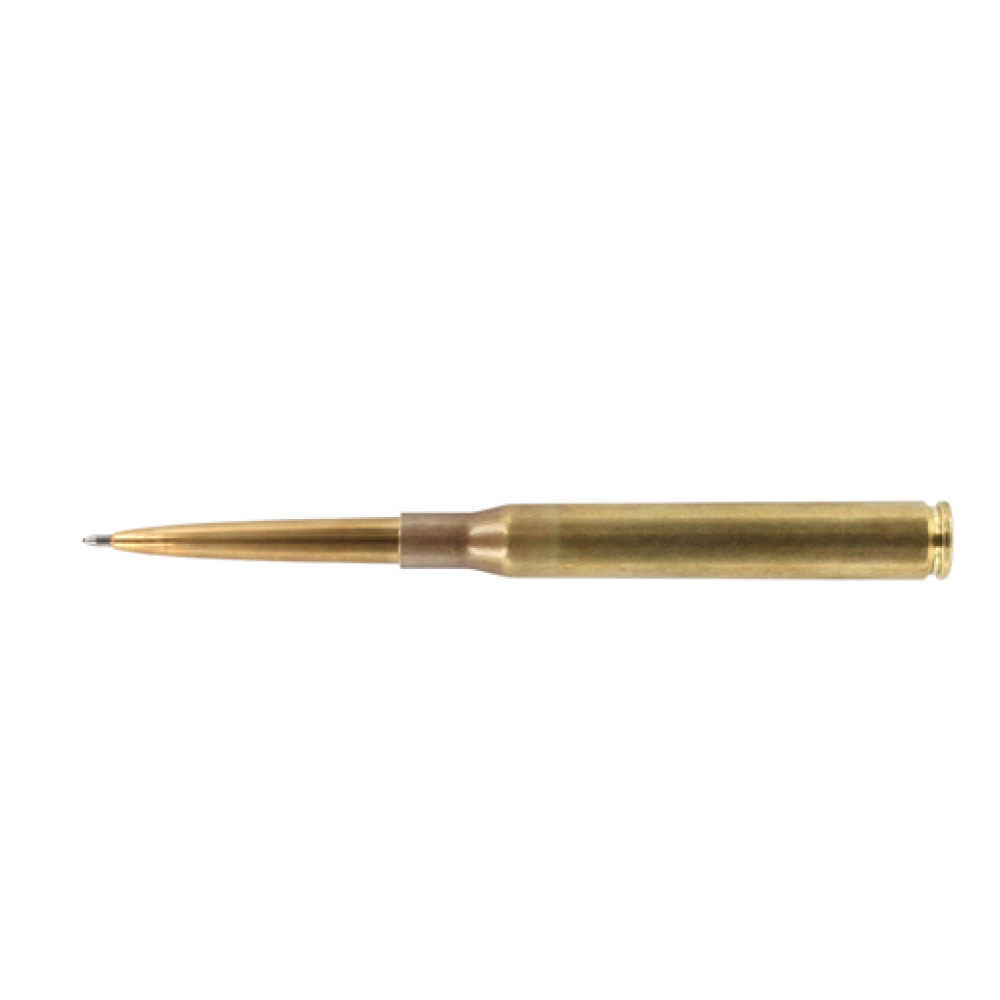 WILLIAM Fisher Space Genuine .338 Caliber LAPUA Mag Casing Cartridge Ballpoint Pen Without Clip – Raw Brass - 338