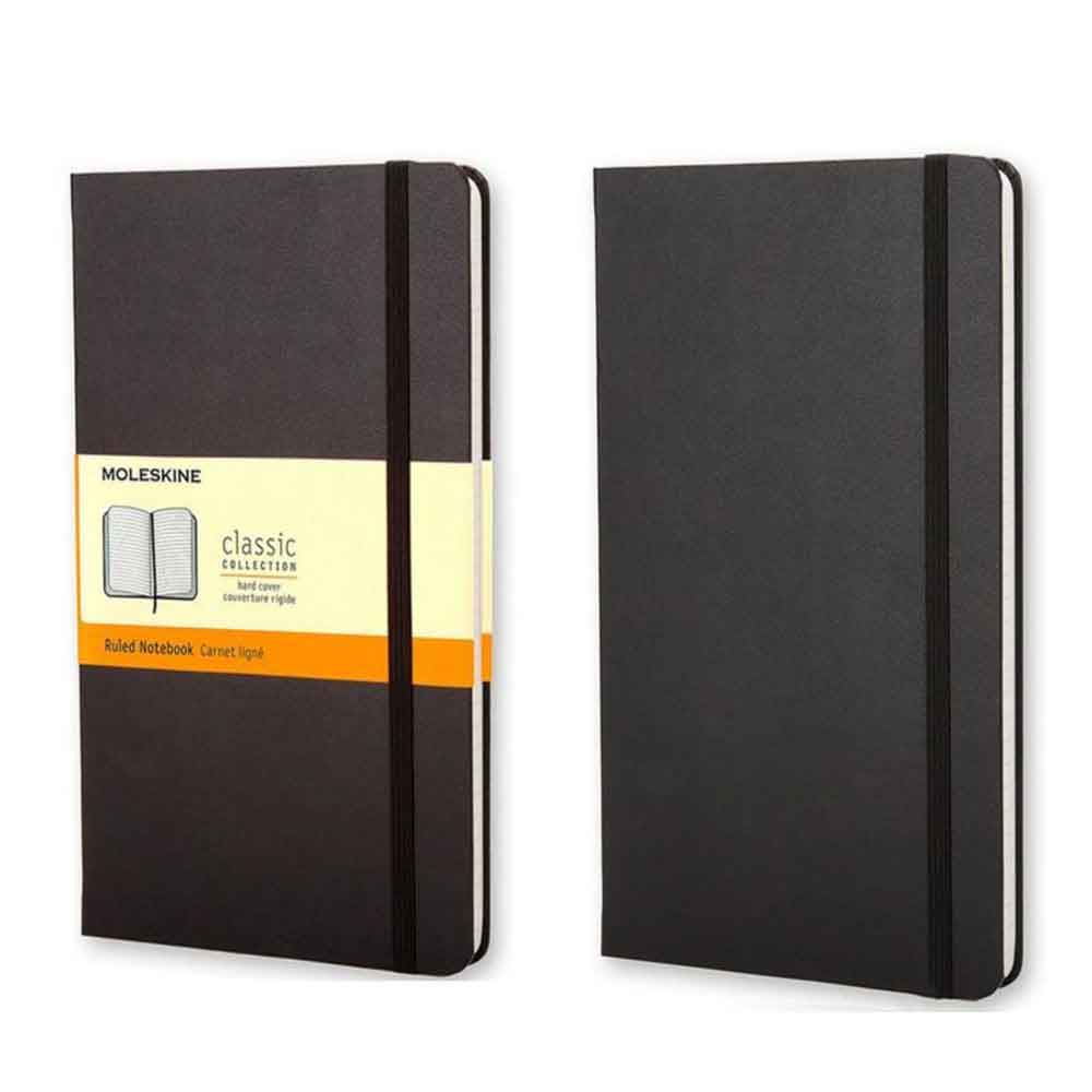 Moleskine Classic A5 Notebook Ruled Hard Cover Large – Black