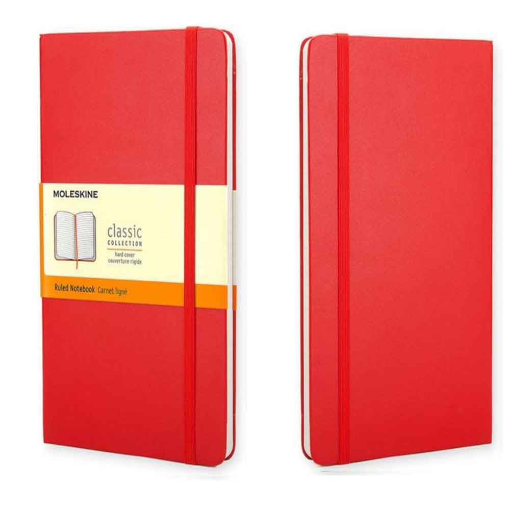 Moleskine Classic Pocket Size Hard Cover Notebook (Ruled) Red