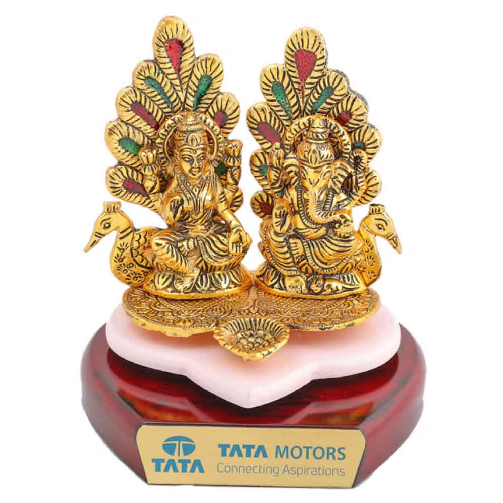 FTG 93 - Metal Finished Lord Ganesh and Laxmi Statue