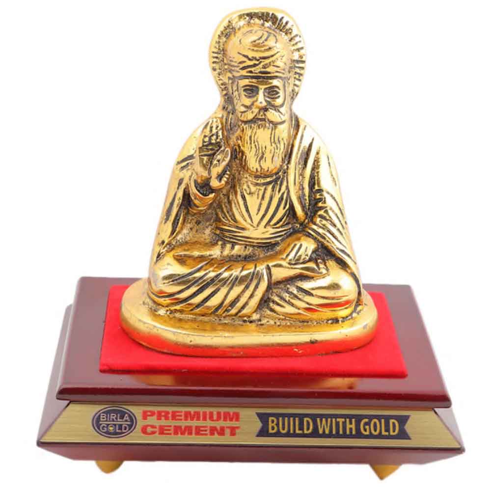 FTG 101 - Metal Finished Lord Guru Nanak Statue with wooden Base