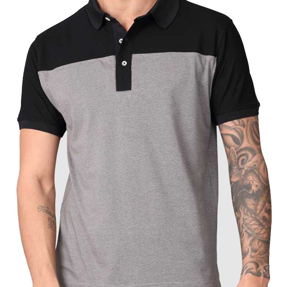 STELLERS - Cherokee Cotton polo T-shirt - Black / Grey