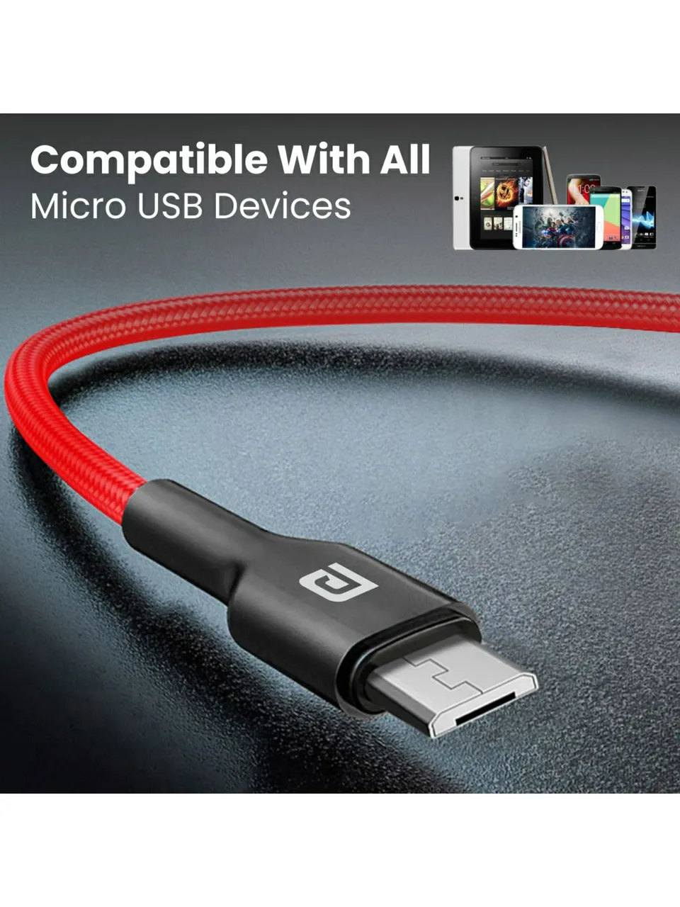 Portronics Konnect B-1M Micro USB Nylon Braided Cable