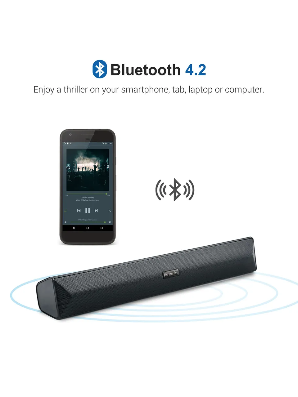 Portronics Pure Sound Pro III-Wireless Sound Bar with Bluetooth