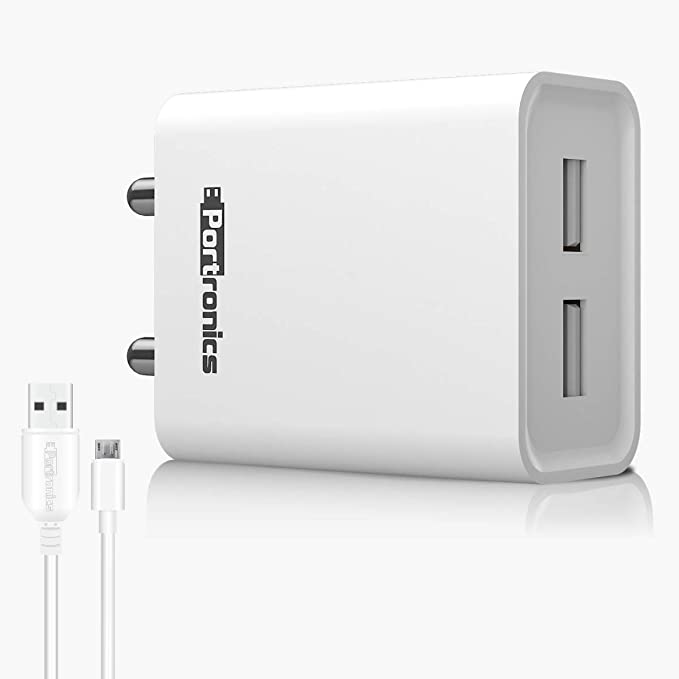 Portronics ADAPTO 66-2.4A Charger with Dual USB Ports