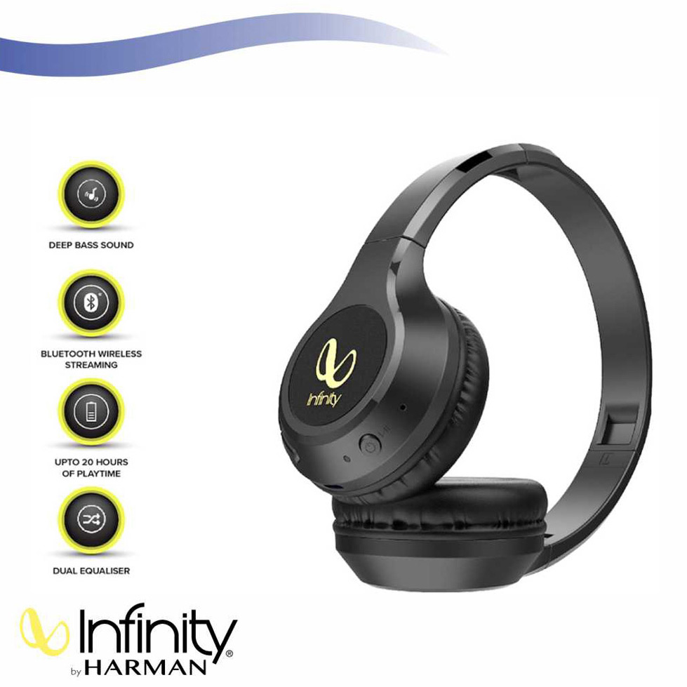 Harman Infinity -Tranz 700- Bluetooth Headphones with 20 Hours Playtime, Deep Bass and Dual Equalizer