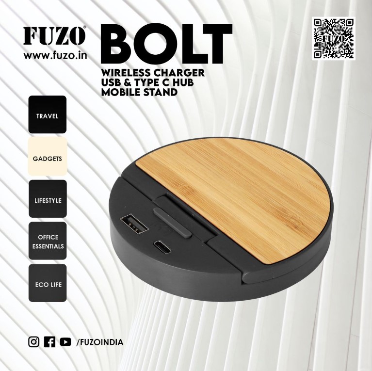 TGZ - Bolt - Wireless charger USB & Type C hub mobile stand