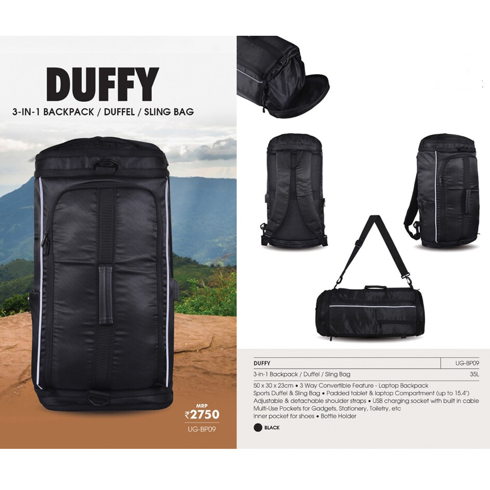 DUFFY 3-IN-1 BACKPACK / DUFFEL / SLING BAG