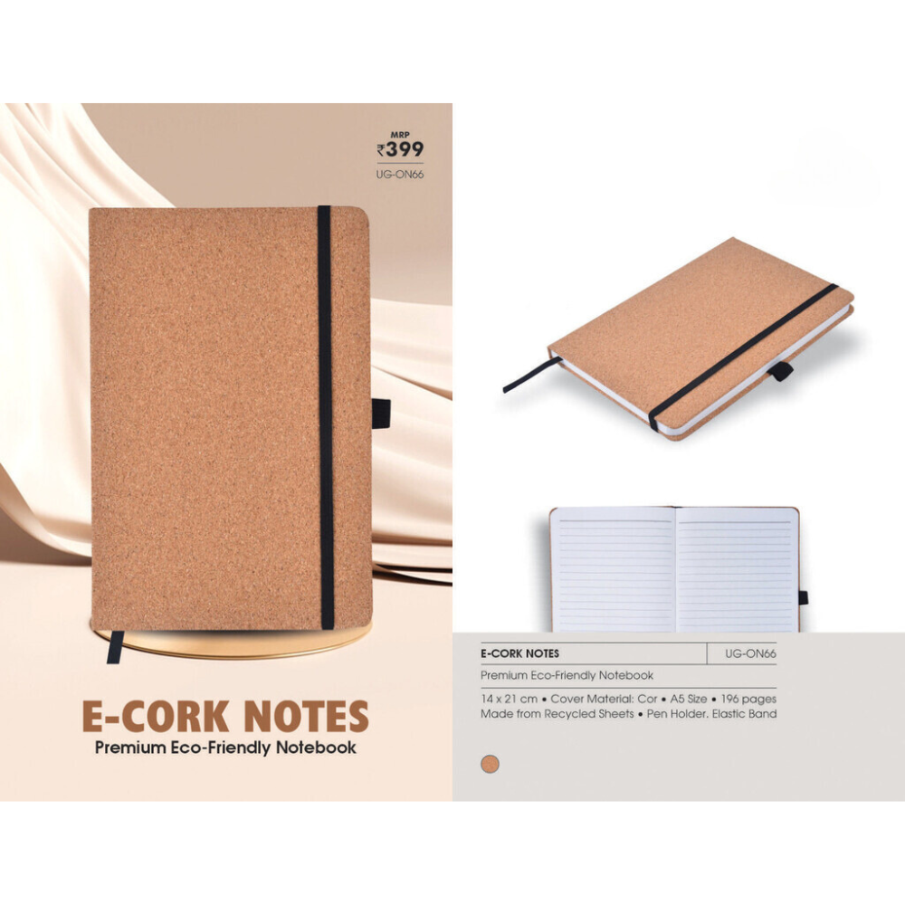 E - CORK NOTES Premium Eco - Friendly Notebook