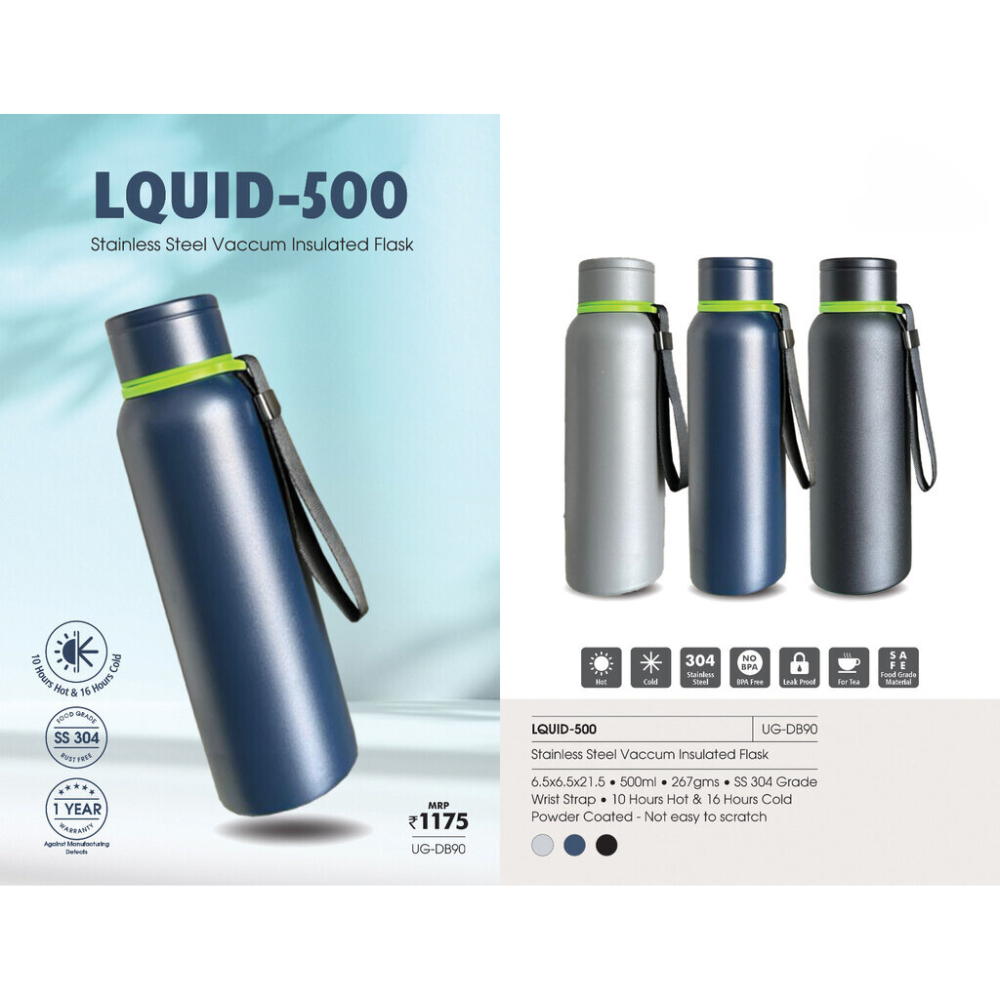 LQUID - Stainless Steel Vacuum Insulated Flask -  500ml