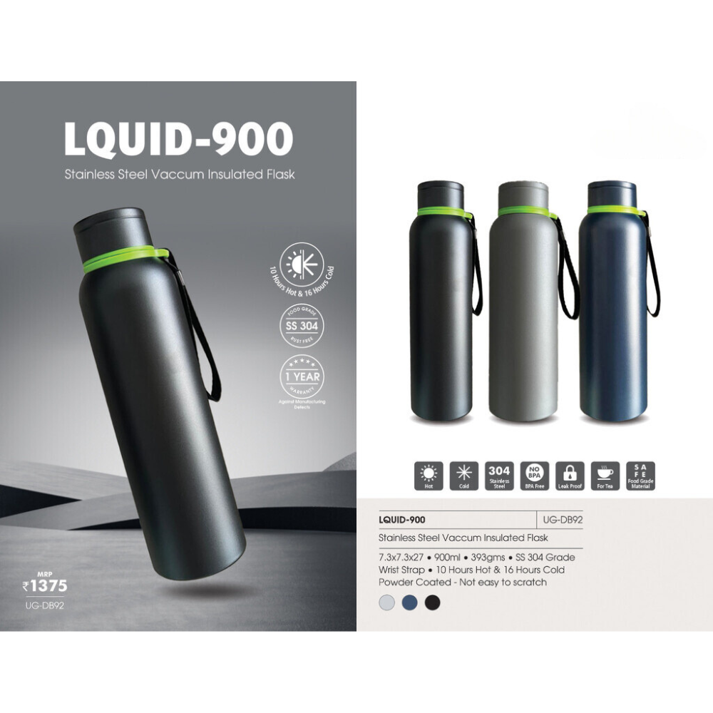 LQUID - Stainless Steel Vacuum Insulated Flask - 900ml