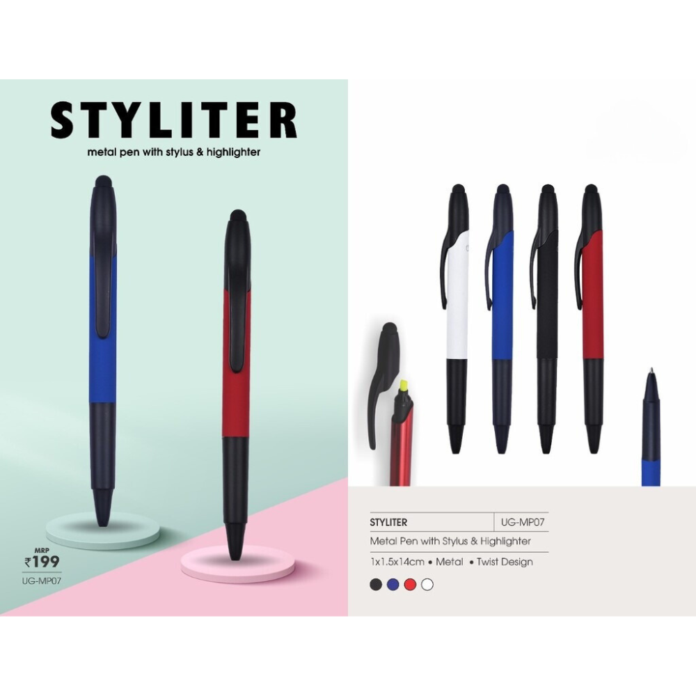 STYLITER - metal pen with stylus & highlighter