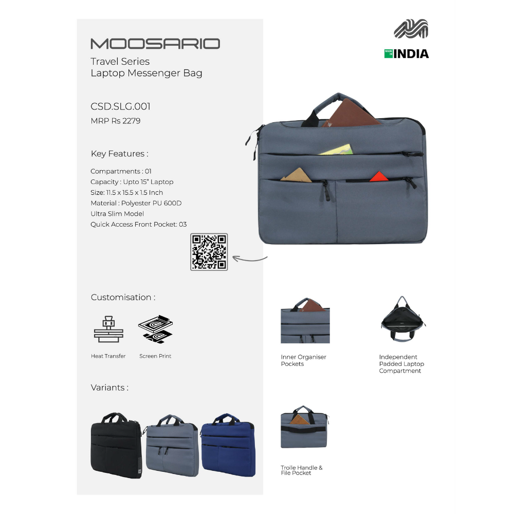 MOOSARIO Travel Series Laptop Messenger Bag