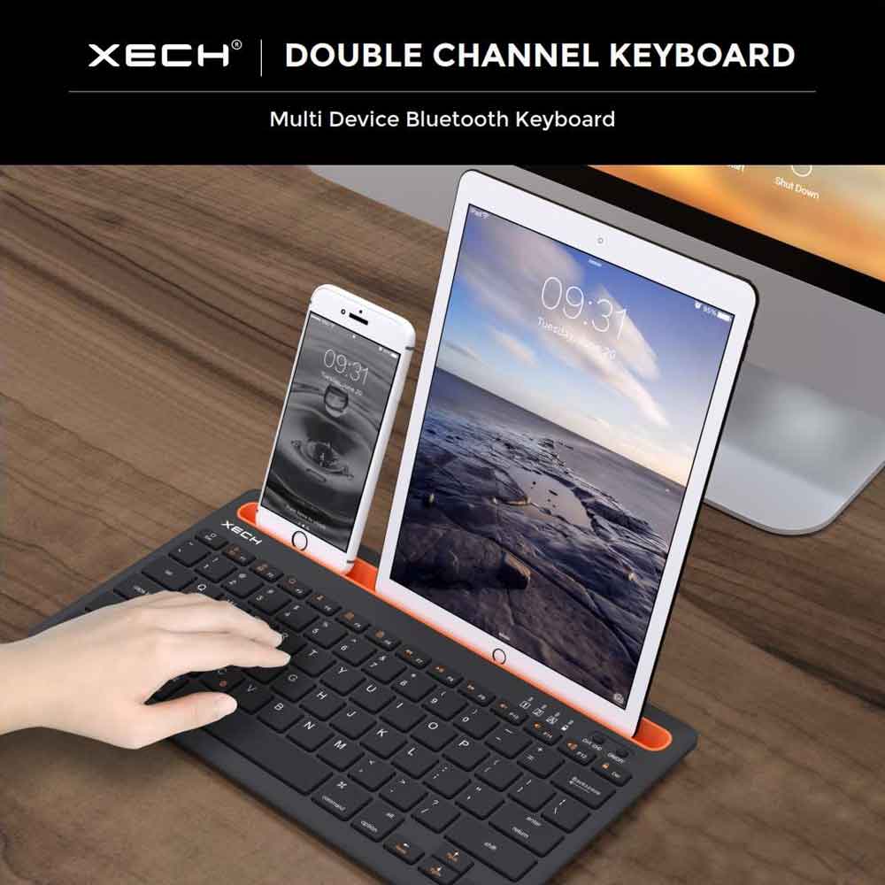 XECH - DOUBLE CHANNEL KEYBOARD - Multi Device Bluetooth Keyboard