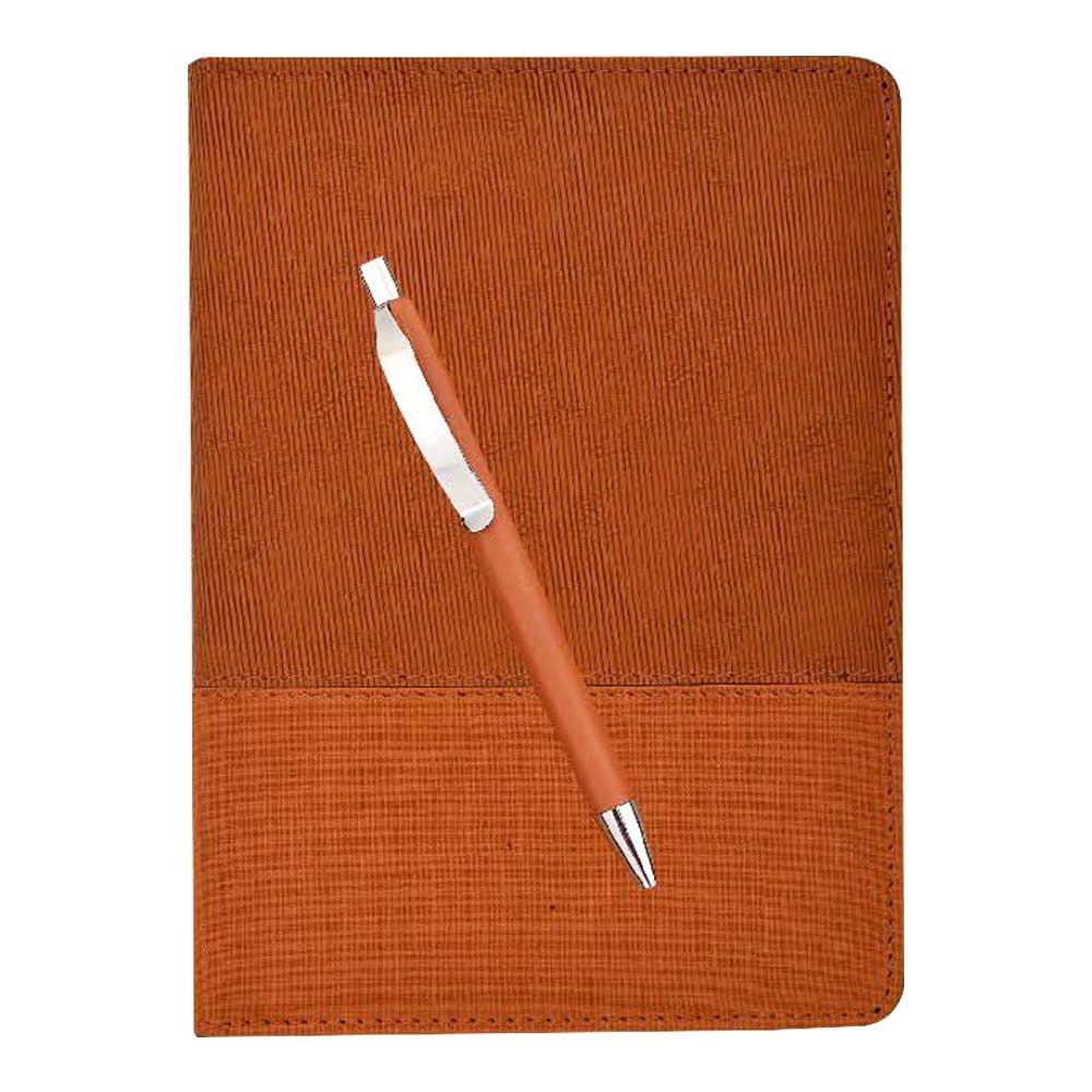 DUAL BROWN DIARY WITH PEN