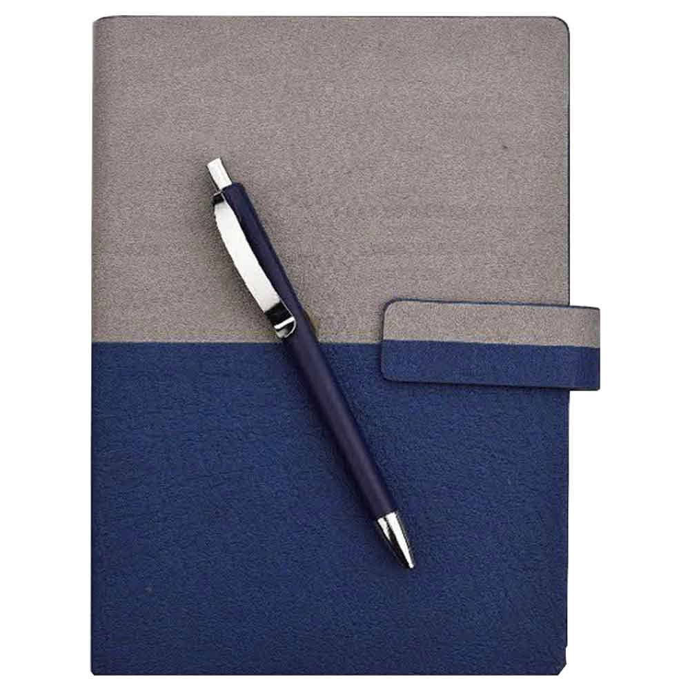 DUAL BLUE GREY DIARY WITH PEN